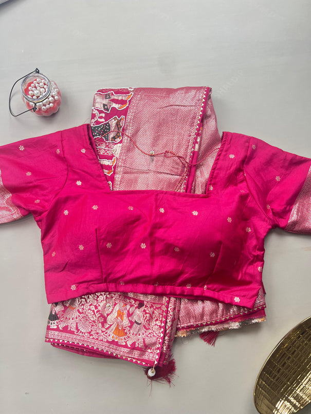 Beautiful Pure Soft HO Silk With Rich Jacquard Weaving Border Saree