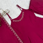 Beautiful Soft Rich Roman Silk Chanderi With Embroidery Work Anarkali Suit