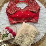 Beautifull Two Tone Silk With Embroidery Work Saree