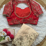 Beautifull Two Tone Silk With Embroidery Work Saree