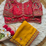 Treditional Look With Two Tone Silk WIth Embroidery Work Saree
