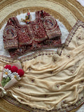 Treditional Look With Two Tone Silk WIth Embroidery Work Saree