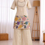 Premium Tissue Shimmer Silk Embroidery Work Top Bottom