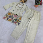 Premium Tissue Shimmer Silk Embroidery Work Top Bottom