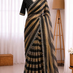 Space Soft Zari Silk Jarkan Swarovski Work Saree