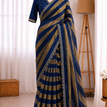 Space Soft Zari Silk Jarkan Swarovski Work Saree