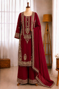 Faux Georgette Embroidery Sequence Work Top Pant