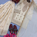 Chinon Silk Embroidery Sequence Work Top Plazzo