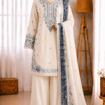 Satin Rayon Embroidery Work Top Farshi Plazzo
