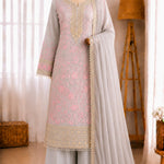 Heavy Faux Georgette Embroidery Sequence Work Top Plazzo