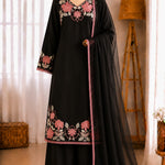 Satin Rayon Embroidery Thread Work Top Farshi Plazzo