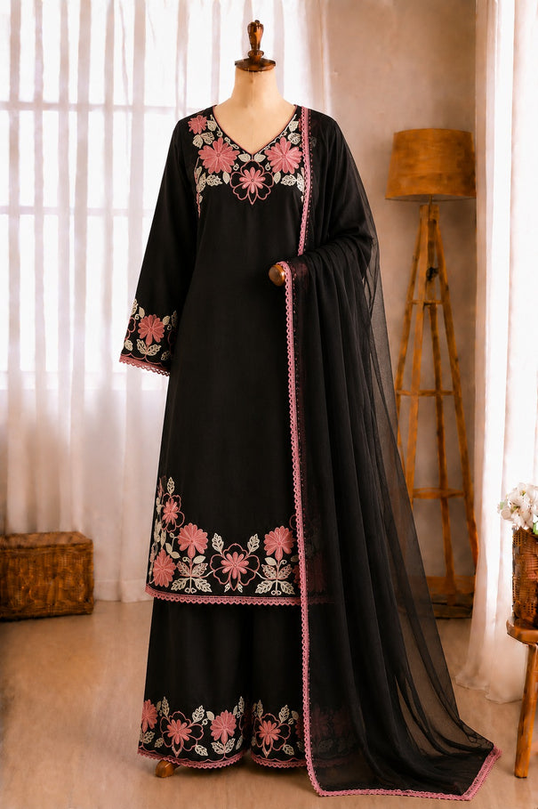 Satin Rayon Embroidery Thread Work Top Farshi Plazzo