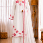 Satin Rayon Embroidery Thread Work Top Farshi Plazzo