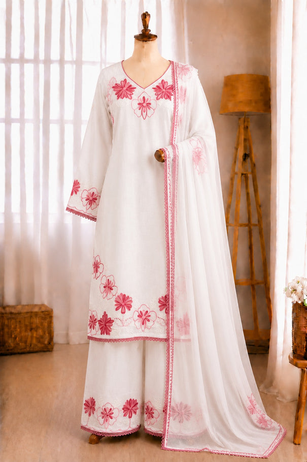 Satin Rayon Embroidery Thread Work Top Farshi Plazzo