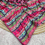 Chinnon Digital Print Original Mirror Work Saree