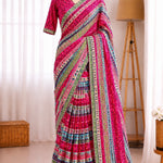 Chinnon Digital Print Original Mirror Work Saree