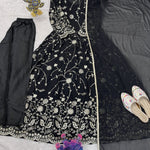 Faux Georgette Heavy Embroidery Sequence Work Gown