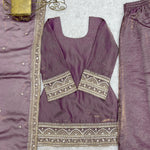 Frendy Silk Embroidery Work Kurti Plazzo