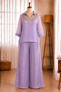 Premium Crunchy Silk Handwork Top Shirt Plazzo