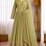 Trending ZMY Silk Embroidery Sequence Work Gown