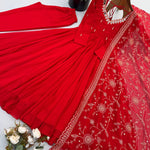 Heavy Faux Georgette Khatli Mirror Work Gown
