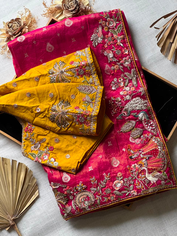 Premium Dola Silk Coding Sequence Work Saree