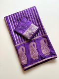 Rich Jacquard Zari Mango Weaving Work Saree