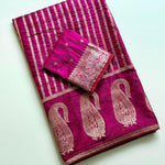 Rich Jacquard Zari Mango Weaving Work Saree