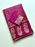 Rich Jacquard Zari Mango Weaving Work Saree