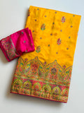 Rajwadi Pashmina Silk Zari Weaving Work Saree