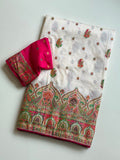 Rajwadi Pashmina Silk Zari Weaving Work Saree