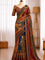Soft Japan Satin Traditional Print Mirror Handwork Saree