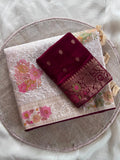 Heavy Mushroom Satin Silk Meenakari Zari Jacquard Weaving Saree
