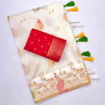 Doriya Chex Jacquard Weaving Satin Border Saree