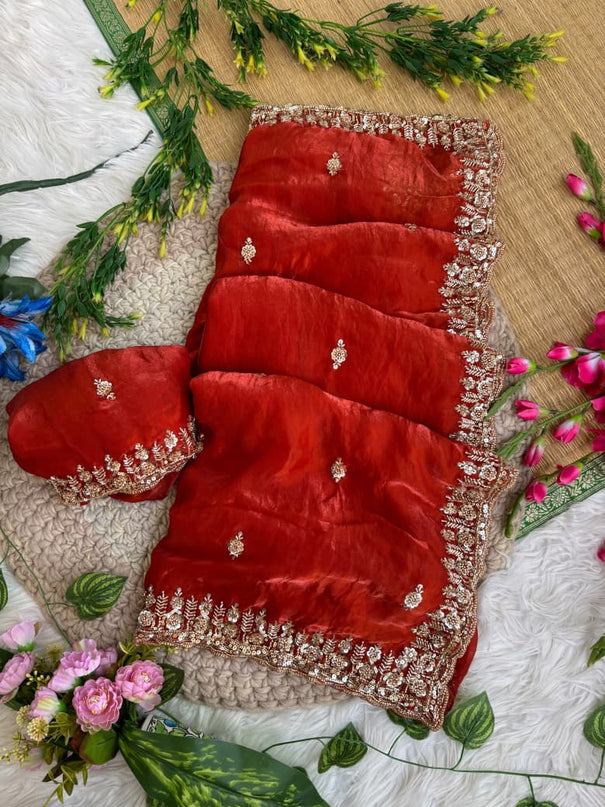 Very Soft Elegant Rich Look Fendy Sartin Saree