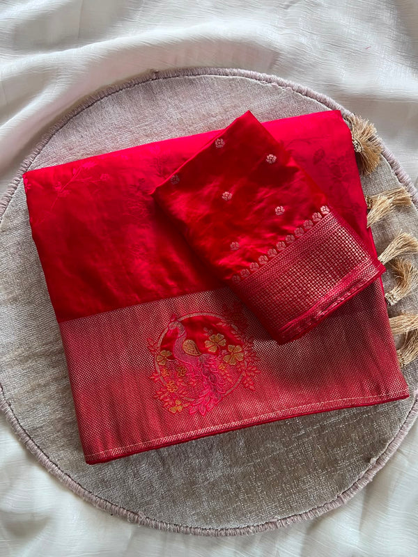 Mushroom Satin Silk Saree