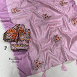 Beautifull Tissue Silk With Cut Work Saree