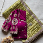 Olive Rose Royale – Pure Crunchy Tissue Silk Saree
