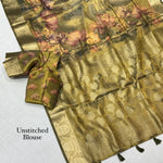 Olive Zari Royale – Pure Glass Tissue Silk Saree