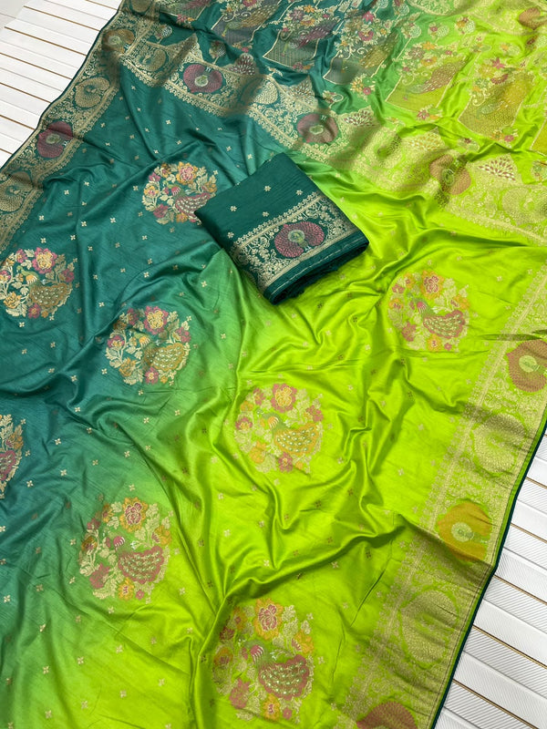 Rangrez Rani – Pure Dola Silk Meena Weave Saree