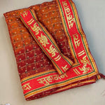 Mustard Yellow Viscose Zari Saree with Fancy Sada Suhagan Lace & Stitched Blouse