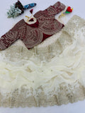 Elegant Fendy Satin Embroidery Work Saree