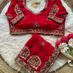 Red Color Beautifull Space Silk With Embroidery Work Saree