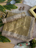 Pure Soft Banarasi Satin Silk Saree with Gungroo & Lace Work