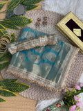 Pure Soft Banarasi Satin Silk Saree with Gungroo & Lace Work