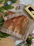 Pure Soft Banarasi Satin Silk Saree with Gungroo & Lace Work