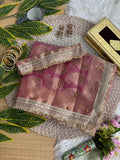 Pure Soft Banarasi Satin Silk Saree with Gungroo & Lace Work