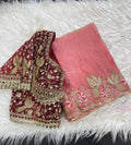 Fendy Satin Saree with Embroidery Work & Stitched Blouse