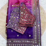 Fendy Satin Saree with Zari Embroidery & Real Mirror Work