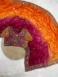 Fendy Satin Saree with Zari Embroidery & Real Mirror Work